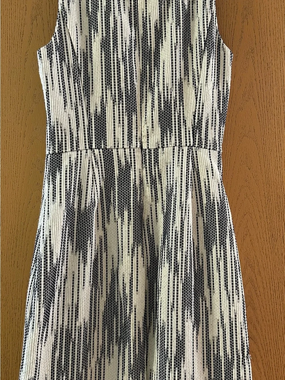 J. Crew Black and White Textured Sleeveless Sheath Dress